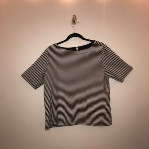 *NEW* Stretchy Striped GAP Zip Back T-Shirt